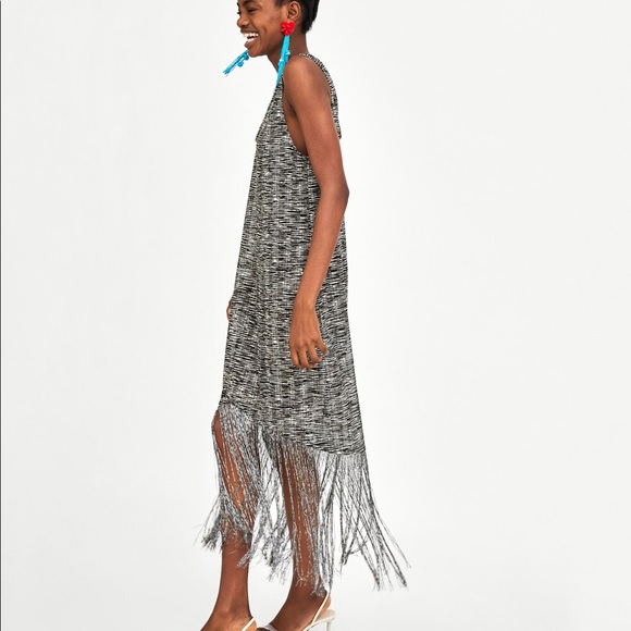 Zara woven fringe dress - Picture 3 of 7